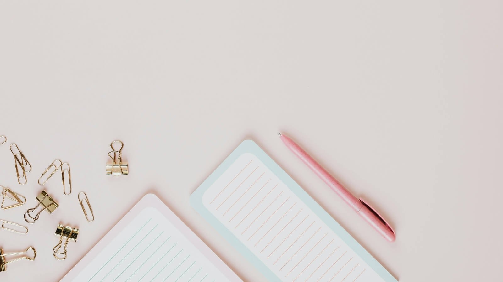 Free Bible study resources with open notebook, binder clips, and planner