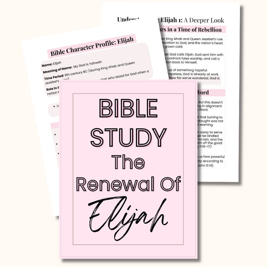 Free Elijah Bible Study PDF printable mockup